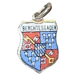 BERCHTESGADEN REU 800 Silver Travel‎ Shield Crest Bracelet Charm Pendant